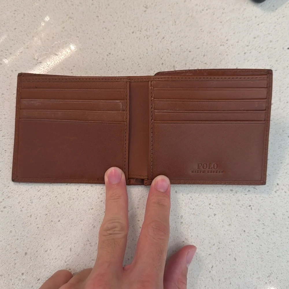 Brown leather men’s polo wallet